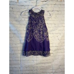 Women's Kenar Purple w/ Stylish Pattern Sleeveless Blouse. SZ S. NWOT.